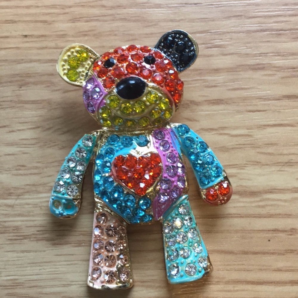 Betsy Johnson Teddy Bear Brooch